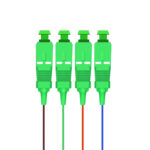 Close-up of SC/APC connector on Mini Fiber Optic PLC Splitter.