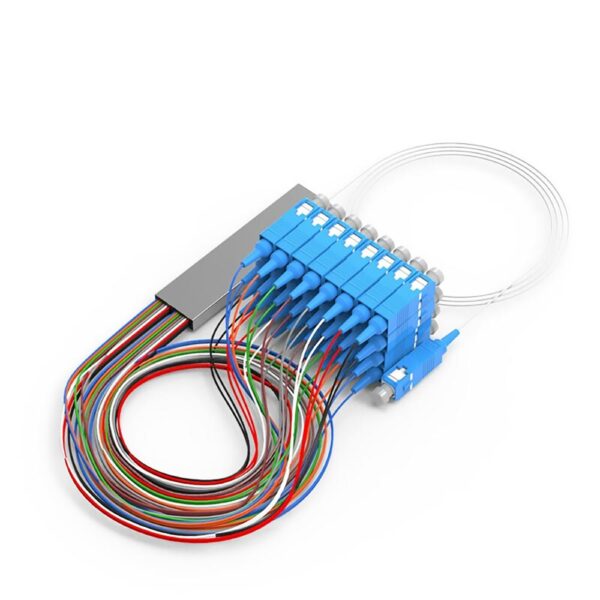 Mini Fiber PLC Splitter SC/UPC Connector, 1x2, 1x4, 1x8, 1x16, 1x32, 1x64, 1x128 Configurations