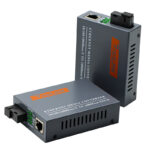 1 Pair Netlink Fiber Media Converter standing upright.