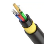 Cabo de fibra óptica ADSS para uso externo - Monomodo, 6/12/24/48/64 núcleos, revestimento externo em PE