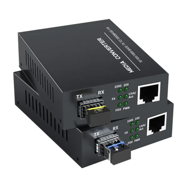 Aangepaste 1.25G SFP glasvezeltransceiver, RJ45 10/100/1000Base-T naar 1000Base-SX SMF