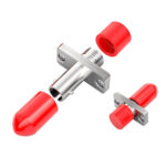 Comparison of disassembled and assembled Fiber Optic Adapter FC/ST.