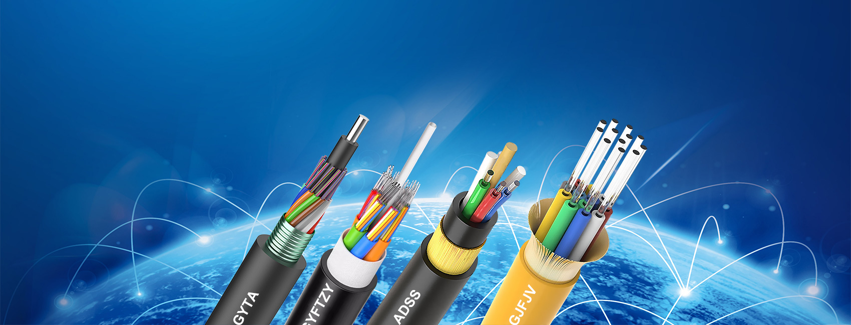 Close-up view of a ribbon fiber optic cable, showing multiple optical fibers fused together in a flat, compact ribbon arrangement.