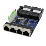 Side view of Fiber to RJ45 Media Converter unit.