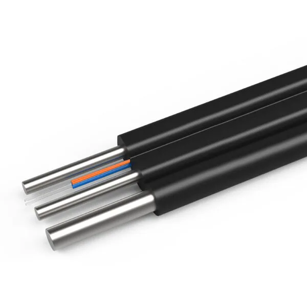 Câble LSZH QS - Câble fibre optique papillon en acier GJYXCH FTTH pour intérieur/extérieur