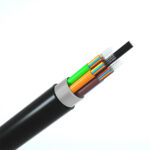 GYTA Aluminum Armored Fiber Optic Cable with 4 fiber cores displayed.