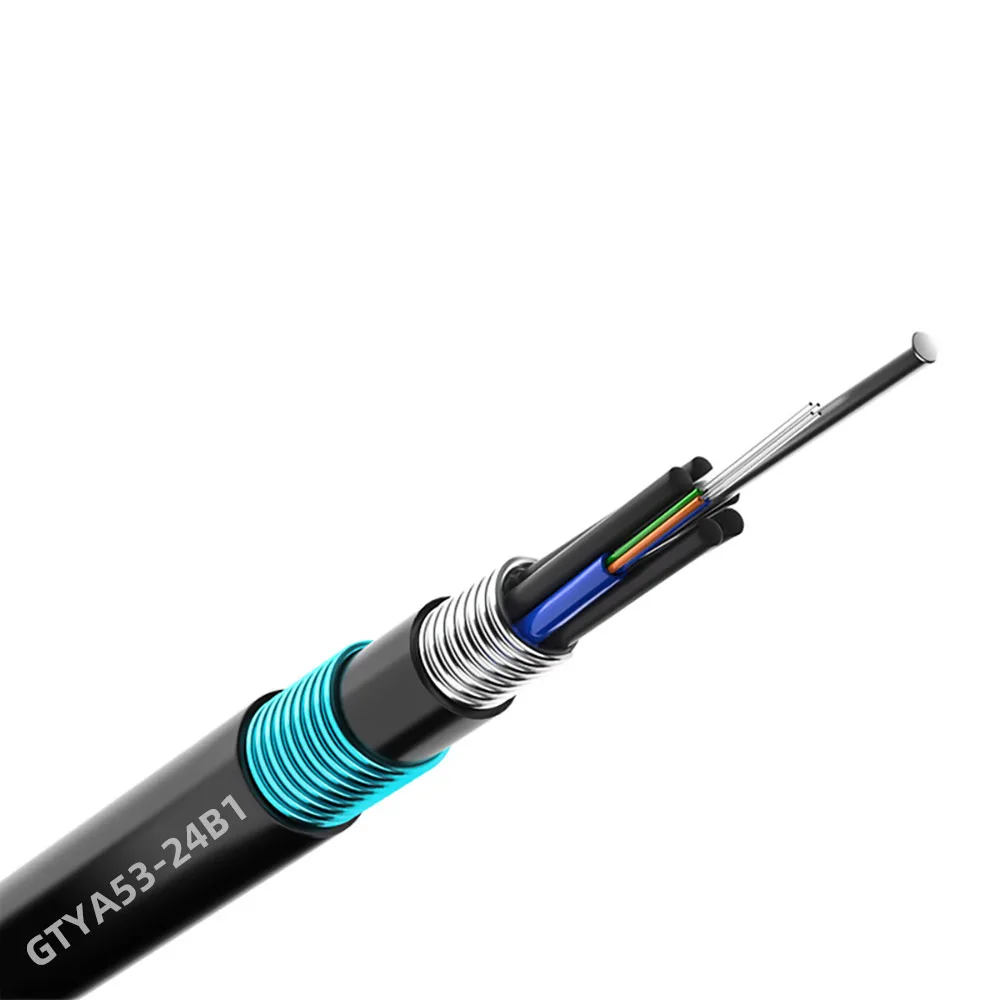 Cáp quang chôn trực tiếp GYTA53-24B1, thép bọc đôi, suy hao thấp, cáp ngoài trời
