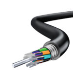 GYTZA Armored Fiber Optic Cable, Stranded Loose Tube with 8 fiber cores displayed.