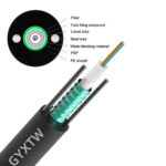 Cross-section view of GYXTW Central Tube Outdoor Armored Fiber Optic Cable showing internal structure.