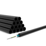 Outer sheath of GYXTW Central Tube Outdoor Armored Fiber Optic Cable displayed.