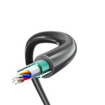 GYXTW Central Tube Outdoor Armored Fiber Optic Cable with 4 fiber cores displayed.