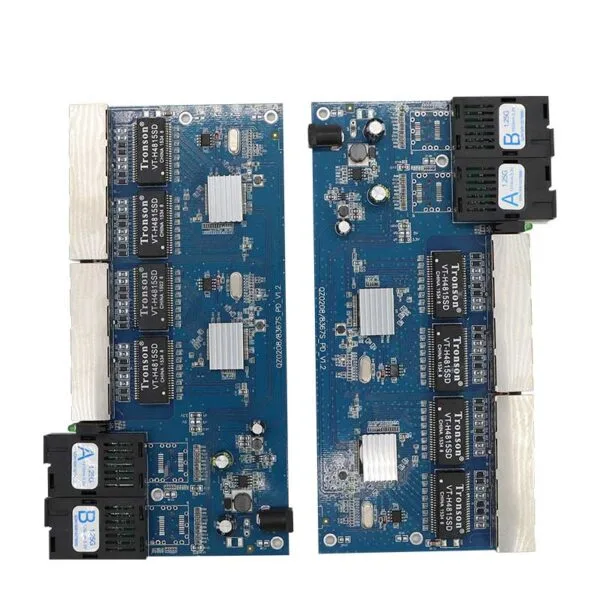 สวิตช์ไฟเบอร์ออปติกกิกะบิตพร้อมพอร์ต RJ45 8 พอร์ต, PoE, 1310/1550nm, บอร์ด PCBA