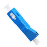 Angled view of LC Female to SC Male Adapter.