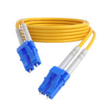 LC-LC 1m(3FT)/2mm Duplex Single Mode Fiber Patch Cable coiled in a circle