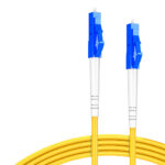 Close-up of LC UPC connector on fiber patch cord