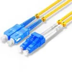 สายแพทช์ไฟเบอร์ดูเพล็กซ์ LC/UPC ถึง SC/UPC โหมดเดียว (OS2) PVC/LSZH 2.0 มม.
