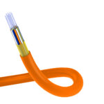 Customized OM1 Multimode Simplex Fiber Optic Breakout Cable with 4 fiber cores displayed.