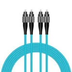 สายแพทช์ไฟเบอร์ OM3 มัลติโหมด 50/125µm, FC UPC ถึง FC UPC ดูเพล็กซ์, 10Gb, LSZH