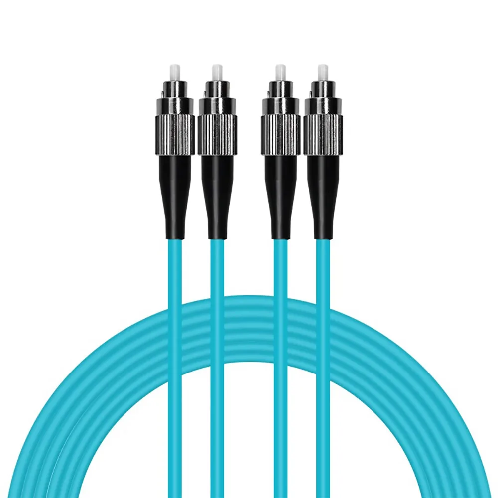 สายแพทช์ไฟเบอร์ OM3 มัลติโหมด 50/125µm, FC UPC ถึง FC UPC ดูเพล็กซ์, 10Gb, LSZH