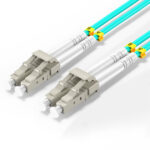 LC UPC to LC UPC Duplex Fiber Patch Jumper Cable, 2m (7ft), Multimode OM3, 10Gb, LSZH, 50/125, 2.0mm, Tight-Buffered