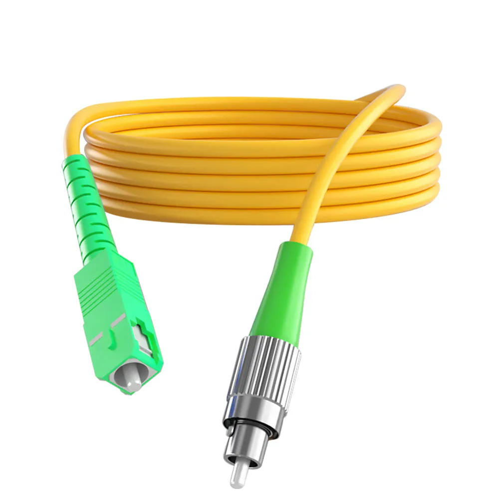 Kabel Tampalan Gentian Simplex SC/APC ke FC/APC bergelung dalam bulatan