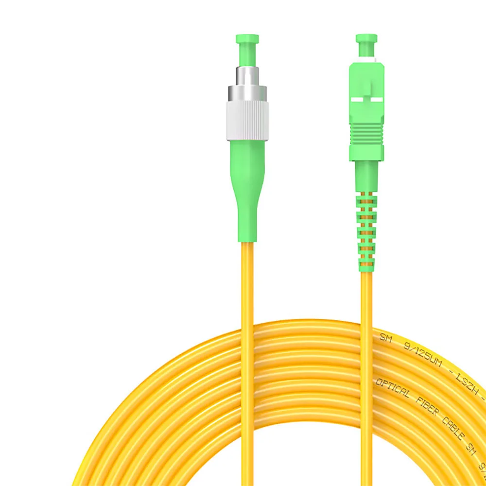 Kabel Tampalan Gentian Simplex SC/APC ke FC/APC, Mod Tunggal, 9/125, 2.0mm, Panjang Tersuai