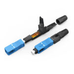 Comparison of two SC/UPC Fiber Optic Fast Connectors side by side.