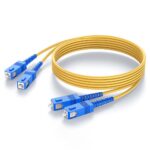 SC/UPC to SC/UPC Duplex Fiber Patch Cable coiled in a circle