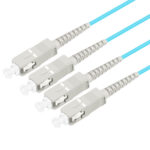 SC UPC to SC UPC OM3 Multimode Fiber Patch Cable, 50/125µm Duplex, 10Gb, LSZH, Data Center Grade, 0.1dB Insertion Loss