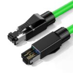 4 Core RJ45 Connector Shielded Industrial Ethernet Cable Silver Plated