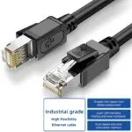 Kabel krosowy Ethernet CAT5E z podwójnym ekranowaniem, czarny