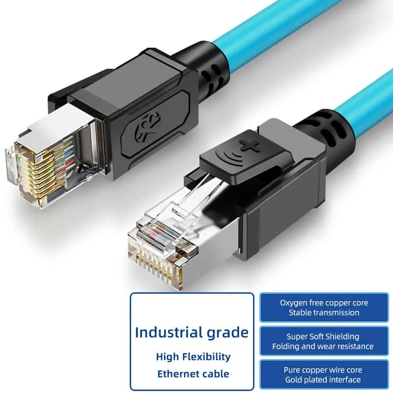 Kabel Ethernet Industri CAT6A 10Gbps Biru