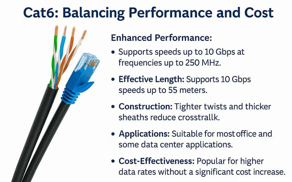 سرعة كابل Cat6 وحالات الاستخدام النموذجية