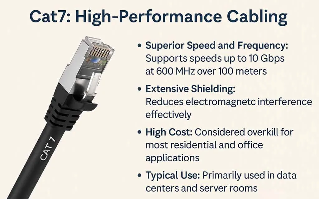 سرعة وقدرات الحماية لكابلات Cat7