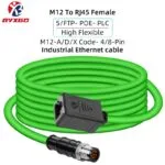 Industrielles Ethernet-Kabel (RJ45-Buchse auf M12-Stecker)