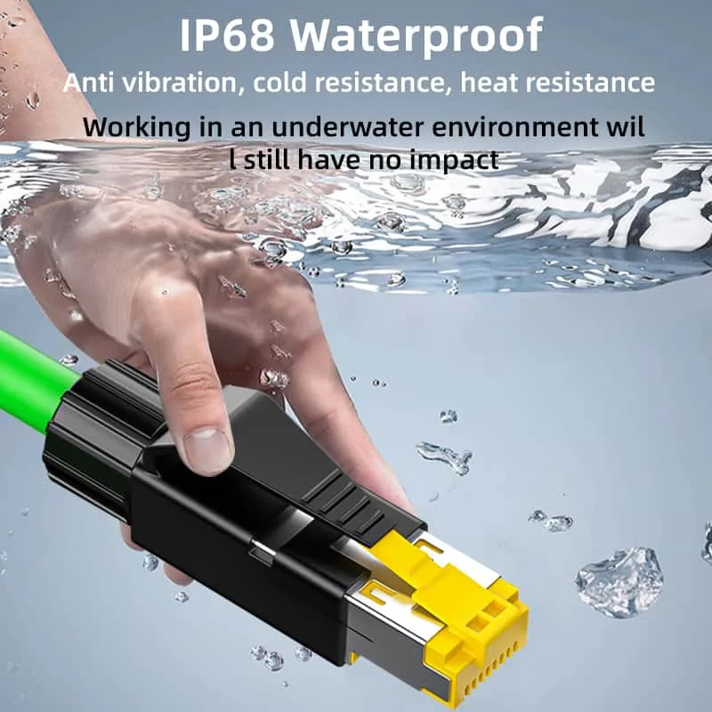 IP68 Kabel Ethernet Industri Kalis Kejutan Kalis Air