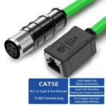 M12 A coded 4 Pin Female to RJ45 Female S/FTP Cable