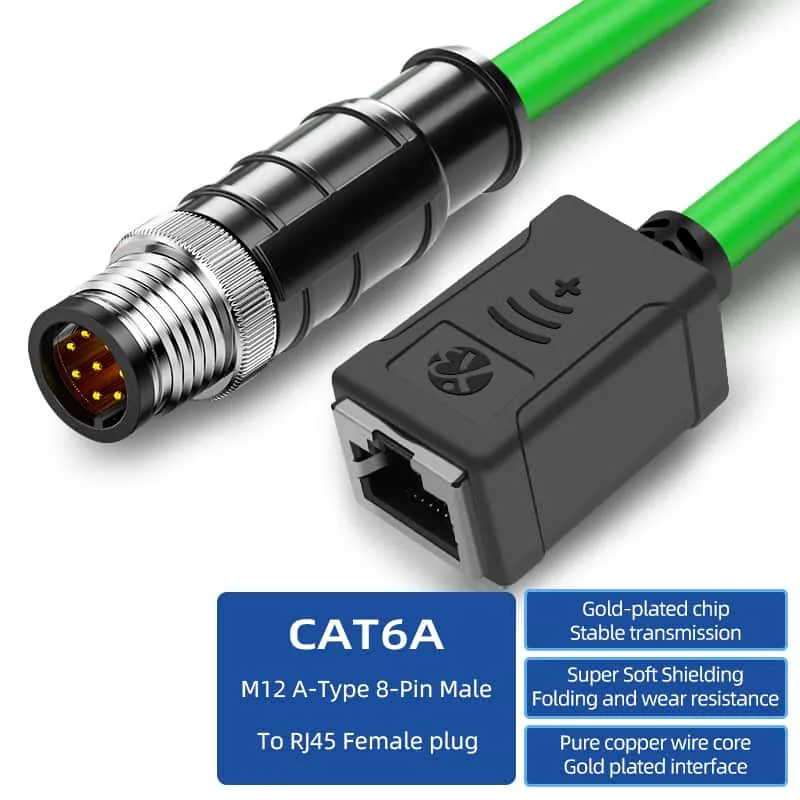 M12 A 코드 8핀 수-RJ45 암 S/FTP 케이블