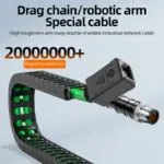 Cable Ethernet industrial blindado M12 macho con codificación A a RJ45 hembra