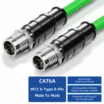 M12 CAT6A Xコード 8ピン オス-オス