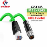 M12 Connector to RJ45 Connector Ethernet Cable