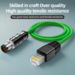 M12 Connector to RJ45 Connector Ethernet Cable High Quality Tensile Strength