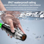 M12 Connector to RJ45 Connector Ethernet Cable Waterproof