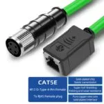 Conector hembra M12 de 4 pines con codificación D a conector hembra RJ45