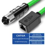 M12 X coded 8 Pin Female to RJ45 Female S/FTP Cable