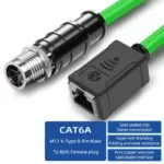 M12 X-codiertes 8-poliges Stecker-auf-RJ45-Buchse-S/FTP-Kabel