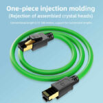 RJ45 Cable CAT6A - Green Gold-Plated RJ45 Crystal Head