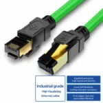 Złącze RJ45 CAT6A Ekranowany, pozłacany kabel krosowy przemysłowy - zielony