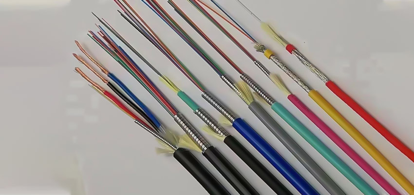 Comparison chart of fiber optic cable jacket colors for single-mode and multimode types
