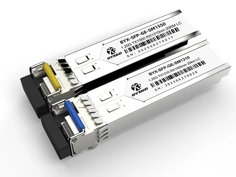Les modules optiques BiDi utilisent les longueurs d'onde de 1310/1550 nm pour la transmission bidirectionnelle sur une seule fibre.